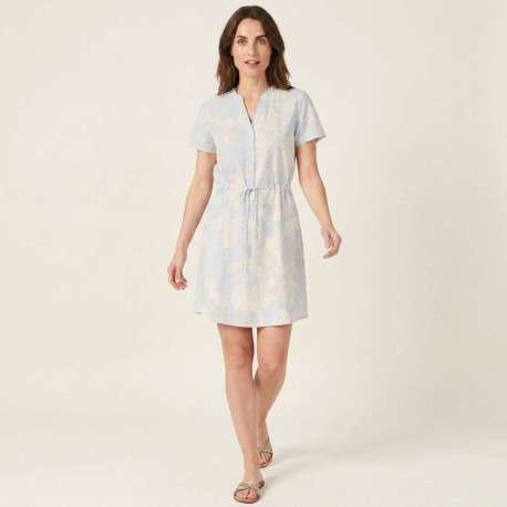 Robe courte ciel floral avec une coupe ajustée et un col tunisien - Image 5