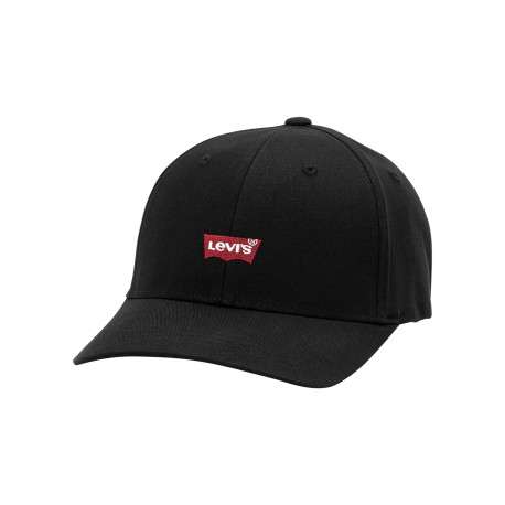 Casquette en coton noire pourvue d'oeillets d'aération et du nom de la marque