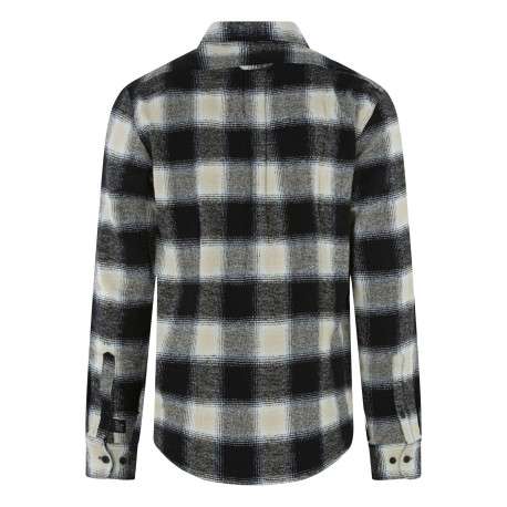 Chemise en coton noire à carreaux avec une fermeture boutonnée