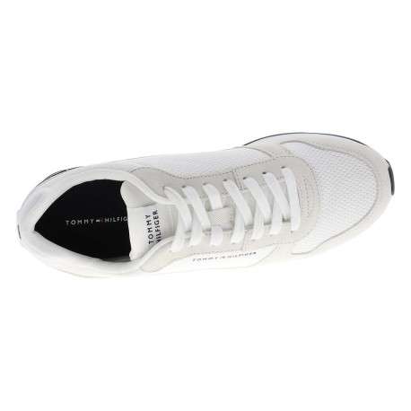 Baskets running blanches en cuir avec un talon plat et des lacets - Image 4