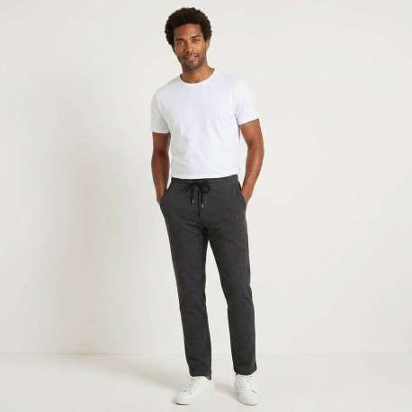 Pantalon Jogging en coton mélangé anthracite uni avec une coupe slim - Image 2