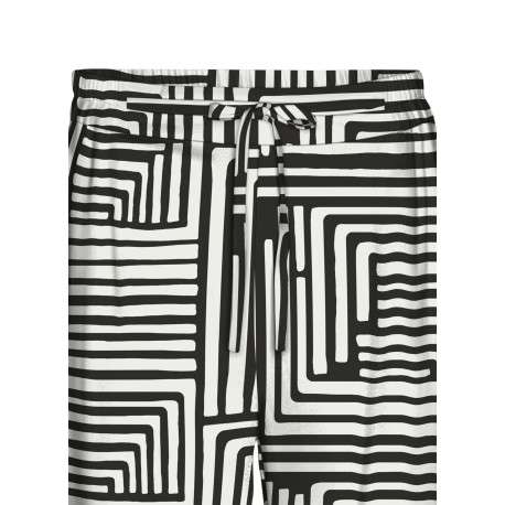 Chino noir à imprimé géométrique, coupe slim avec lien de serrage à la taille - Image 2