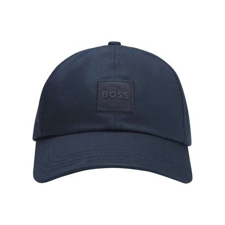 Casquette strapback en coton bleue marine unie avec un patch à l'avant - Image 5