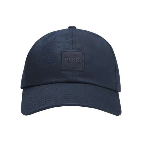 Casquette strapback en coton bleue marine unie avec un patch à l'avant - Image 6
