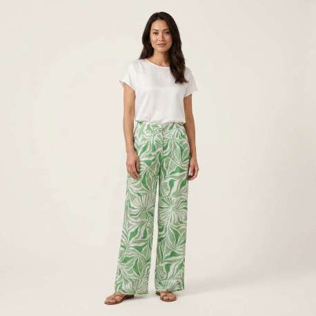 Chino paula loose pant vert avec des imprimés et une coupe droite - Image 4