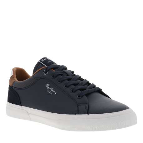 Tennis bleu marine avec un talon plat et munies d'une fermeture à lacets
