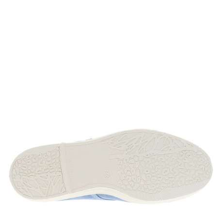 Tennis bleu ciel à talon plat avec des lacets et un soufflet élastiqué - Image 5