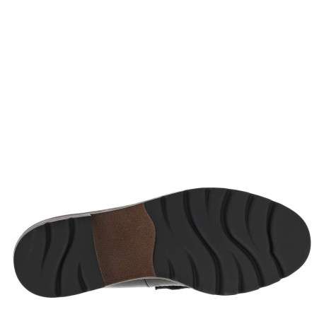 Mocassins noirs vernis à semelle plate avec un bijou à l'avant - Image 11