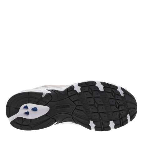 Baskets Multisport en cuir écrues et grises à semelle plate et à lacets blancs - Image 9