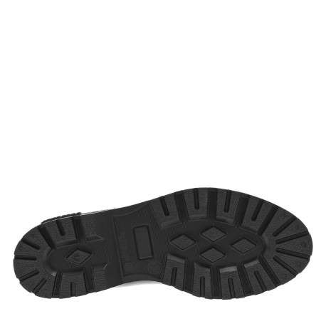 Boots noires vernies à talon décroché bas et soufflet élastiqué - Image 5
