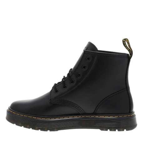 Bottines en cuir noires avec un talon plateau et des lacets ronds