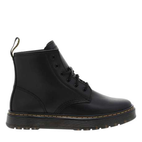 Bottines en cuir noires avec un talon plateau et des lacets ronds - Image 2