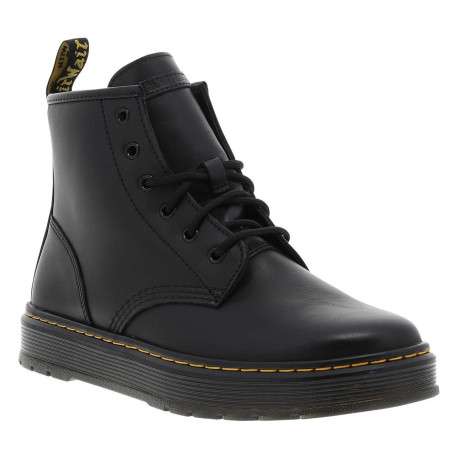 Bottines en cuir noires avec un talon plateau et des lacets ronds - Image 3