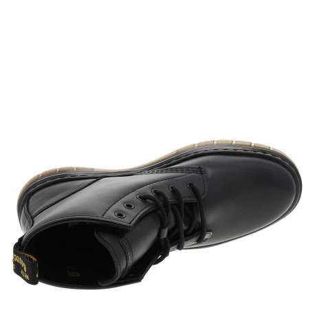 Bottines en cuir noires avec un talon plateau et des lacets ronds - Image 4