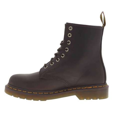 Bottines en cuir marron à talon décroché bas avec des lacets ronds - Image 10
