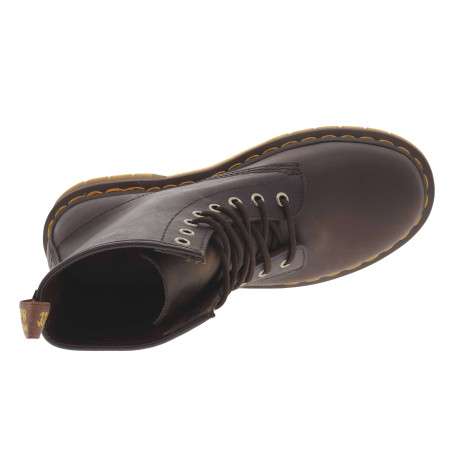 Bottines en cuir marron à talon décroché bas avec des lacets ronds - Image 11