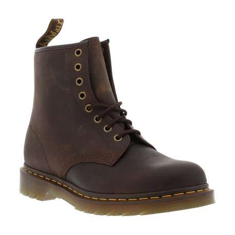 Bottines en cuir marron à talon décroché bas avec des lacets ronds - Image 4