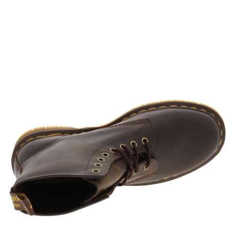 Bottines en cuir marron à talon décroché bas avec des lacets ronds - Image 5