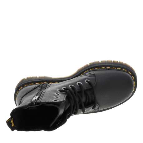 Bottines en cuir noires à talon plateau avec un zip et des lacets ronds - Image 11