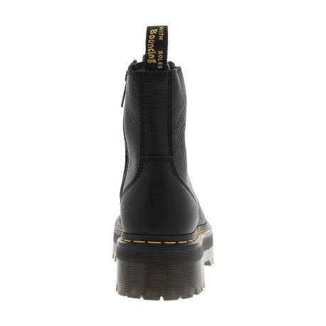 Bottines en cuir noires à talon plateau avec un zip et des lacets ronds - Image 7