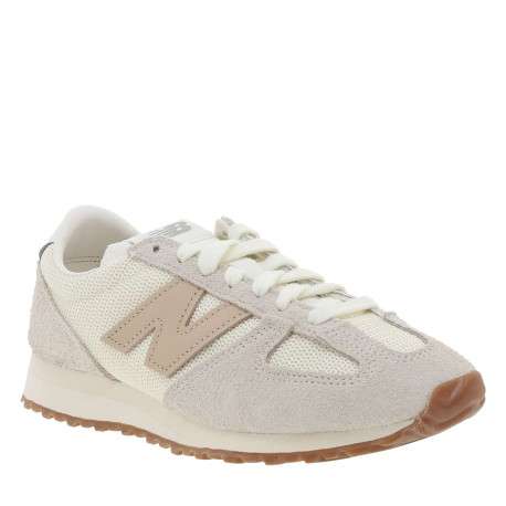 Baskets tennis taupe à talon plat avec un empiècement en nubuck sur le pourtour - Image 3