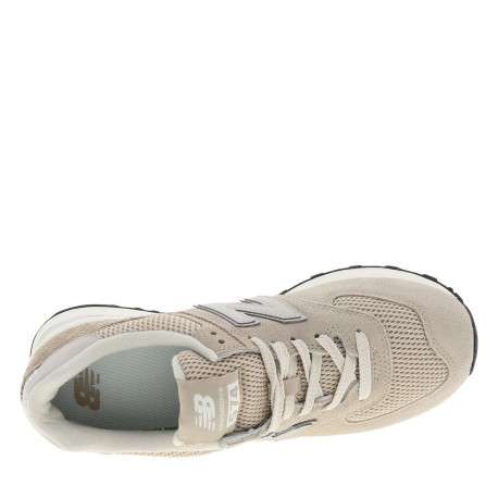 Baskets beiges à talon plat avec un patch de la marque sur la languette - Image 4