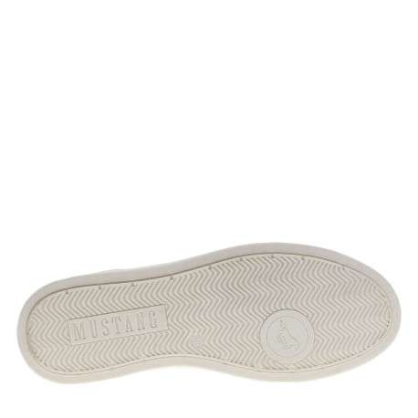 Tennis blanches à talon plat avec des lacets et un zip latéral - Image 5