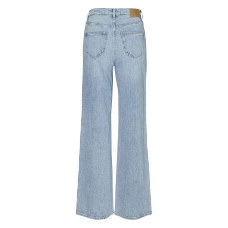 Jean stone avec une coupe bootcut et un patch d'authenticité à l'arrière