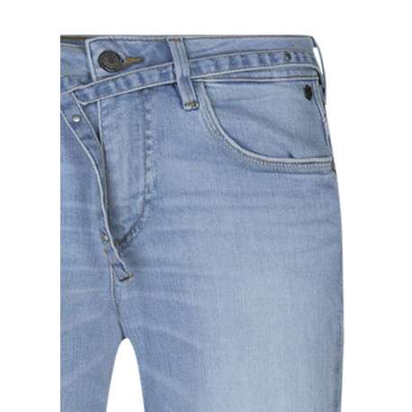 Jean en coton bleu denim pourvu d'une coupe droite et de multiples poches - Image 3