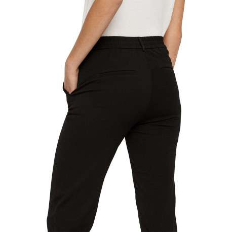 Pantalon Chino Maya noir uni à coupe slim avec des poches passepoilées - Image 7