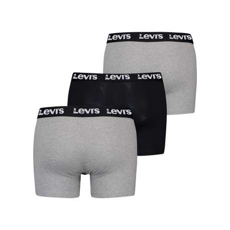 Lot de 3 boxers courts noir et gris en coton avec ceinture élastiquée - Image 2