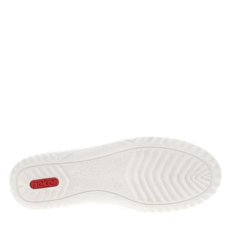 Tennis en cuir blanches à talon plat avec des lacets et un zip latéral - Image 5