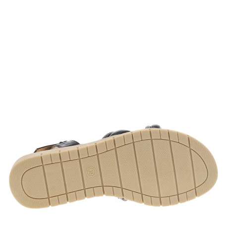 Nu-pieds noirs avec un talon compensé bas et une boucle à ardillon - Image 5