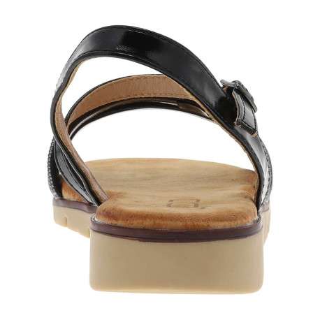 Nu-pieds noirs avec un talon compensé bas et une boucle à ardillon - Image 6