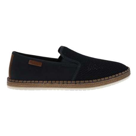 Espadrilles homme marine unies en toile et à semelle à corde