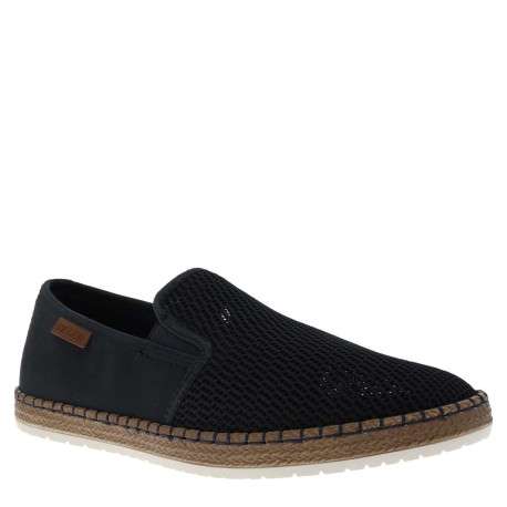 Espadrilles homme marine unies en toile et à semelle à corde - Image 2