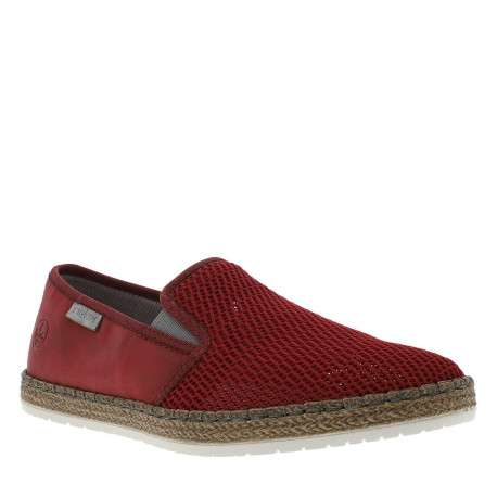 Espadrilles rouges à talon plat avec deux soufflets élastiqués - Image 3