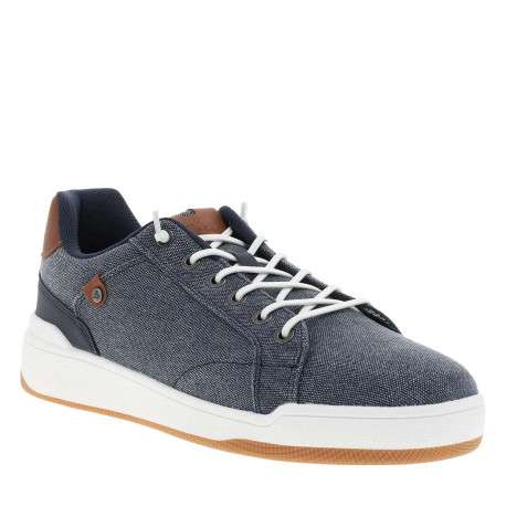Sneakers bleu marine avec un talon plat et des lacets élastiqués - Image 3