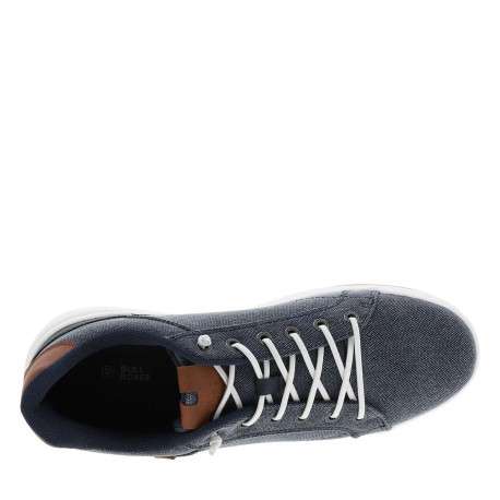 Sneakers bleu marine avec un talon plat et des lacets élastiqués - Image 4
