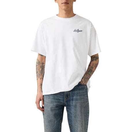 T-shirt en coton blanc imprimé à coupe droite pourvu d'un col rond - Image 6
