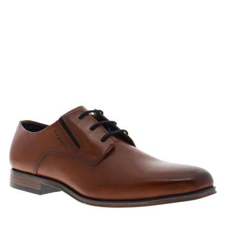 Derbies cognac en cuir avec un talon décroché bas et des lacets - Image 3