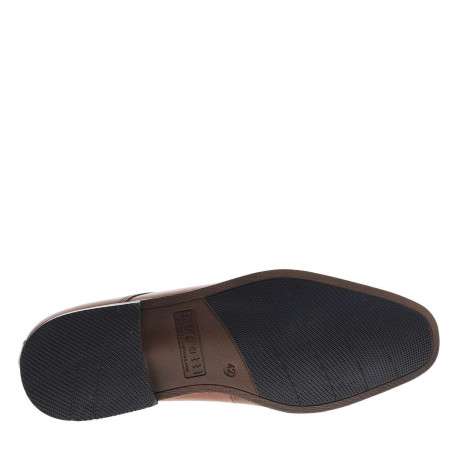 Derbies cognac en cuir avec un talon décroché bas et des lacets - Image 5