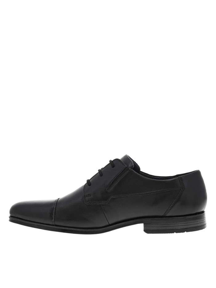 Derbies en cuir noir à...