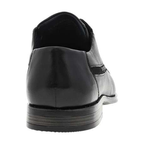 Derbies en cuir noir à talon décroché bas et à lacets ronds noirs - Image 6