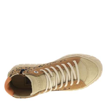 Tennis en cuir enduit léopard à talon plateau avec des lacets et un zip latéral - Image 4