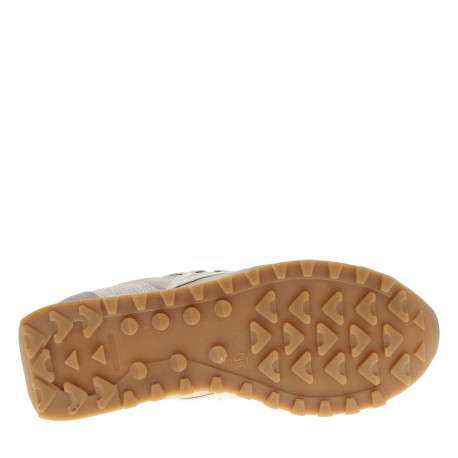 Baskets running en cuir argent avec un talon plat et des lacets élastiqués - Image 5
