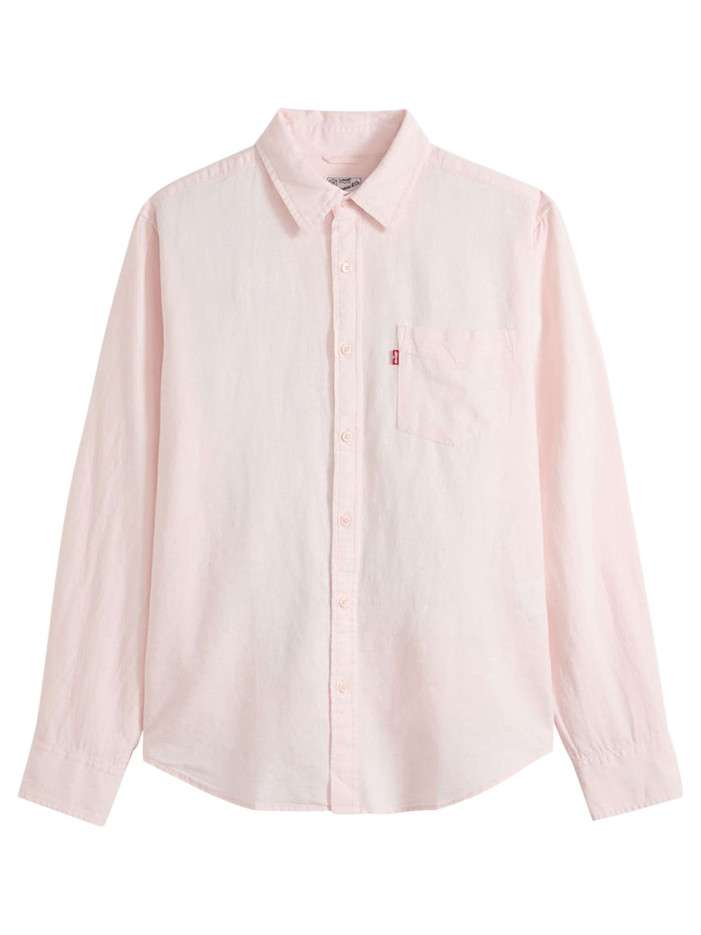 Chemise en coton rose à...