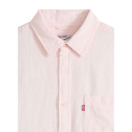 Chemise en coton rose à coupe droite pourvue d'un col à revers - Image 2