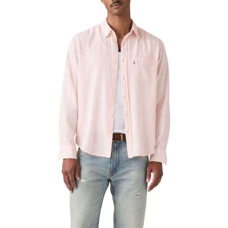 Chemise en coton rose à coupe droite pourvue d'un col à revers - Image 6