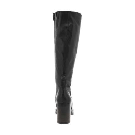 Bottes en cuir noires à semelle à talon décroché haut et fermeture zippée - Image 6